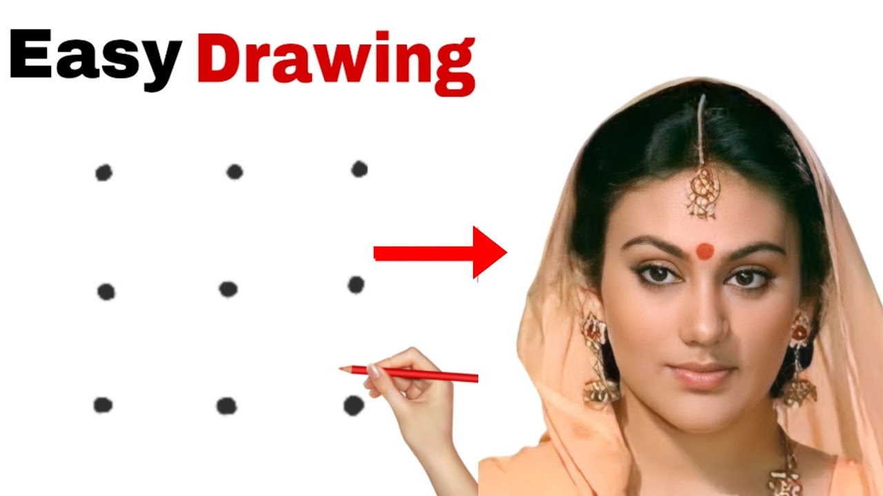 3X3 Dots turn into Sita ma drawing // Easy Step