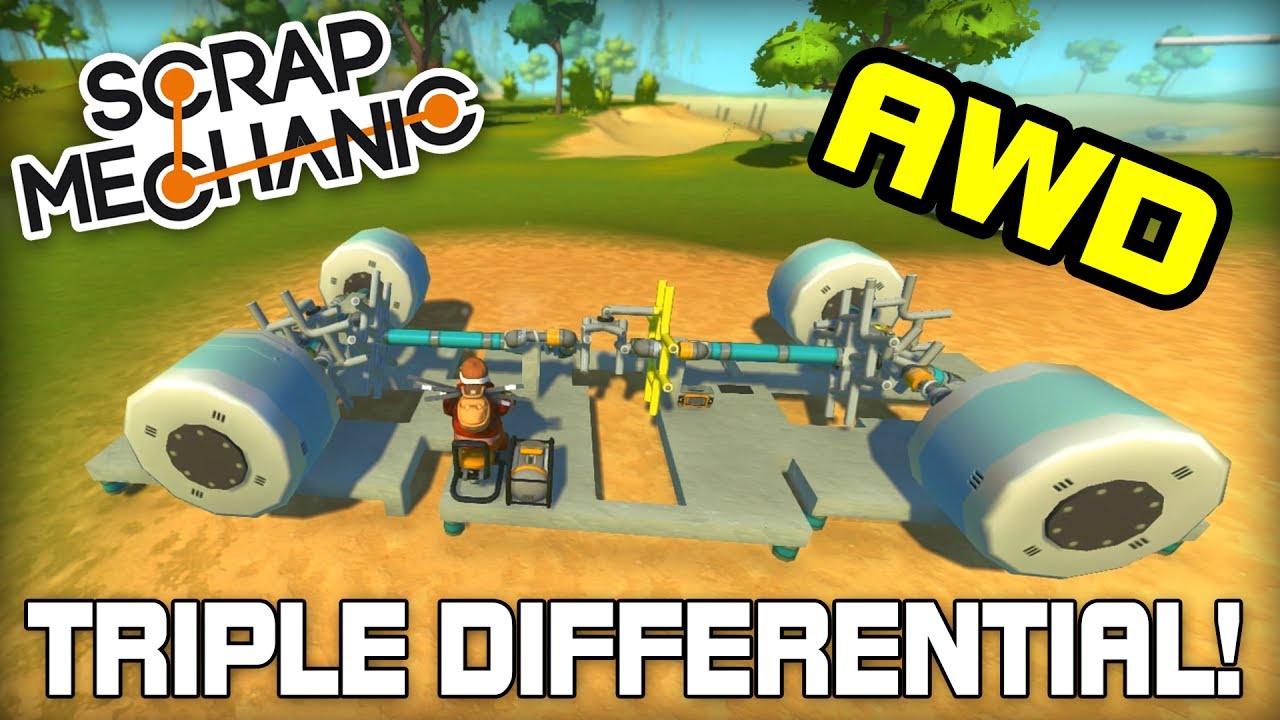 Triple Differential Quattro System AWD Car! (Scrap Mechanic #166)