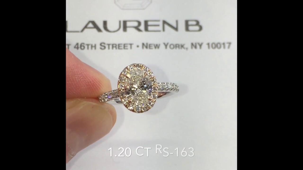 1.20 ct Oval Diamond Halo Engagement ring 2-tone