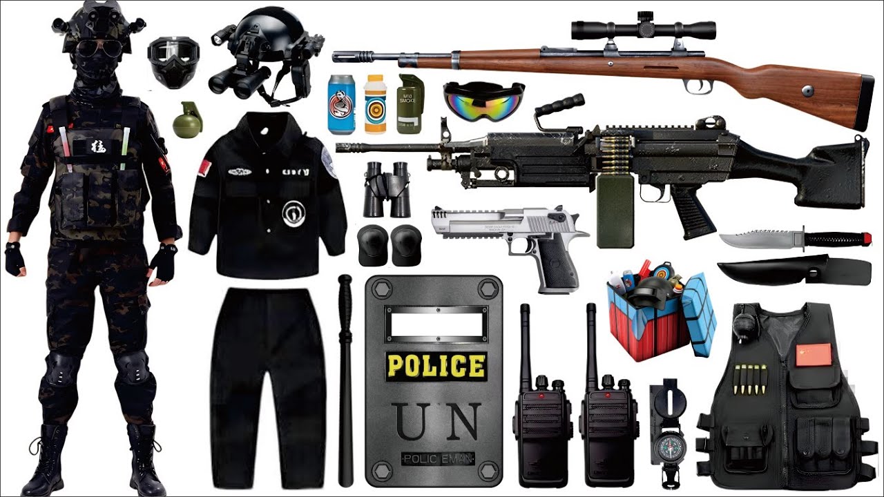 Unboxing mystery toy box, M249 light machine gun, 98K sniper rifle, AK47 assault rifle, Glock pistol