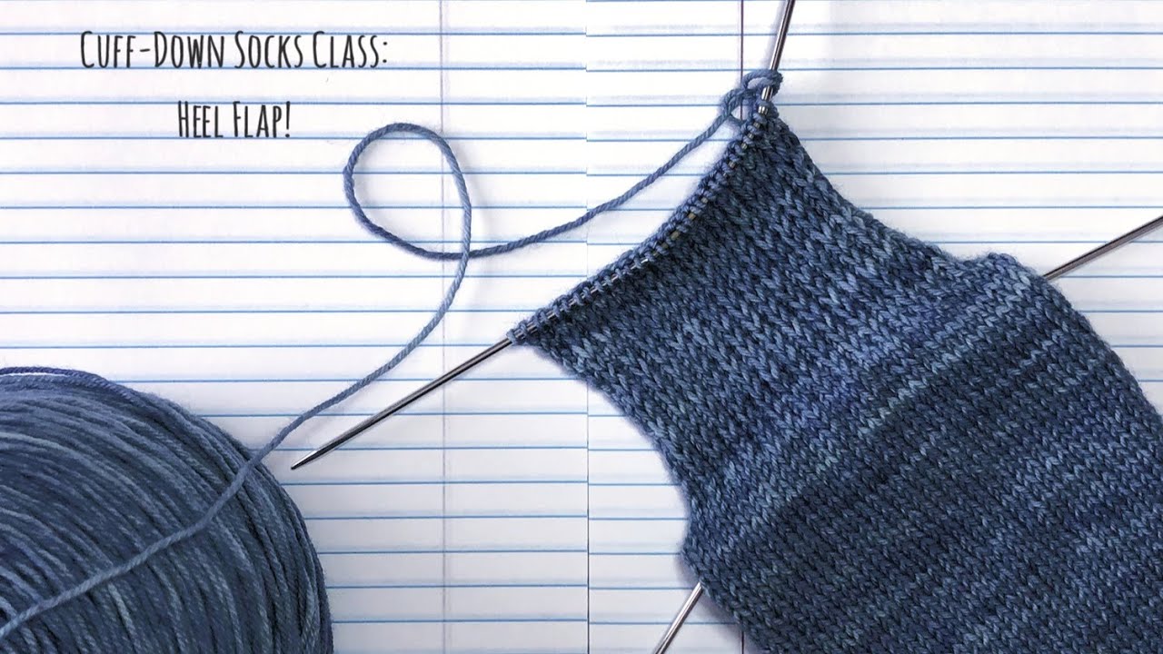 Урок по вязанию носка с отворотом на пятке.