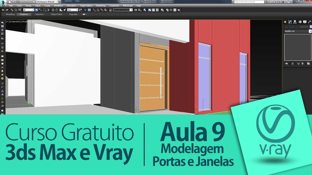 Modelando Portas e Janelas no 3ds Max | Aula 9 | Curso Gratuito de 3ds Max e Vray
