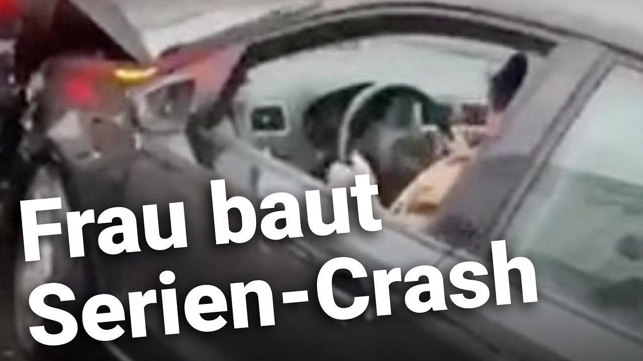 Frau crasht ihr Auto wieder und wieder