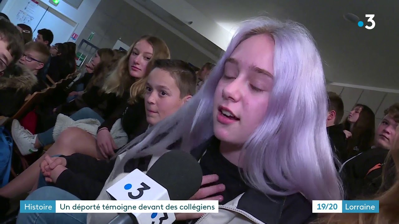 Jean Manchette au collège de Commercy - Après sa conférence - Clip FR3 Lorraine - 17-02-2020.