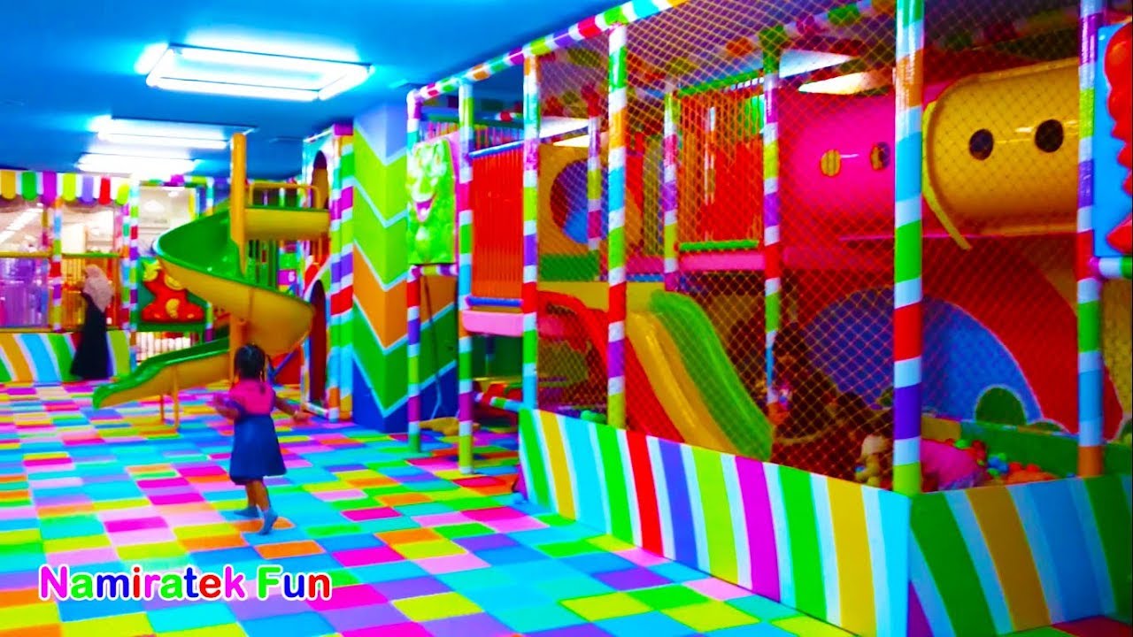 Main Mandi Bola Perosotan & Main Trampolin di Taman Bermain Anak Mainan Anak Kids Zone Playground
