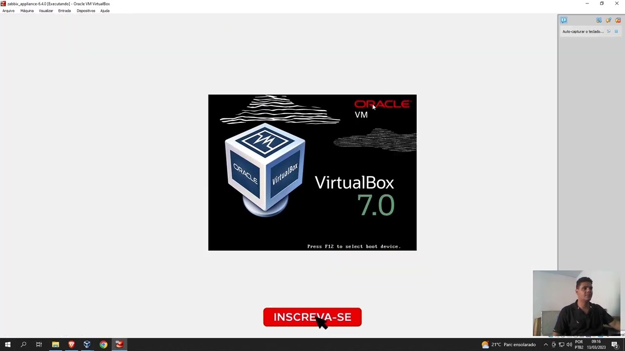 INSTALANDO ZABBIX PRONTO APPLIANCE VIRTUAL BOX