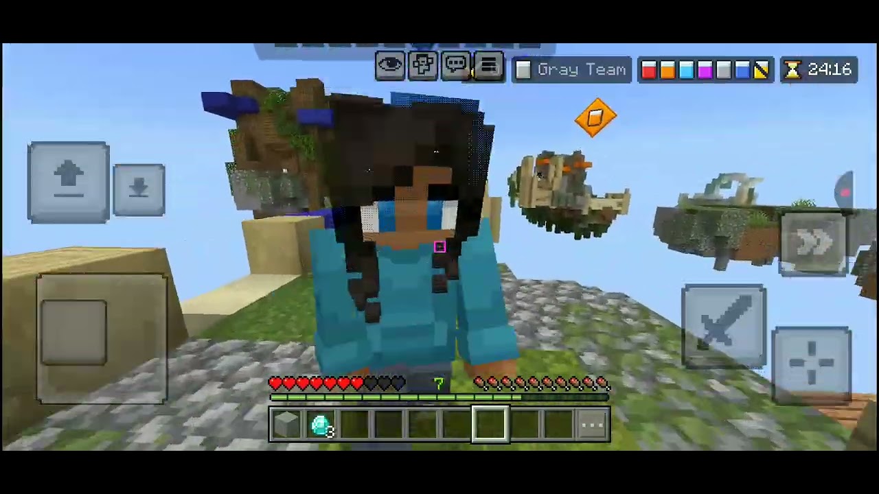 Playing Minecraft bedwars 