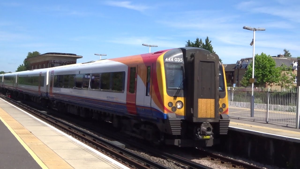 Trains at speed. Fast trains through Wimbledon, London