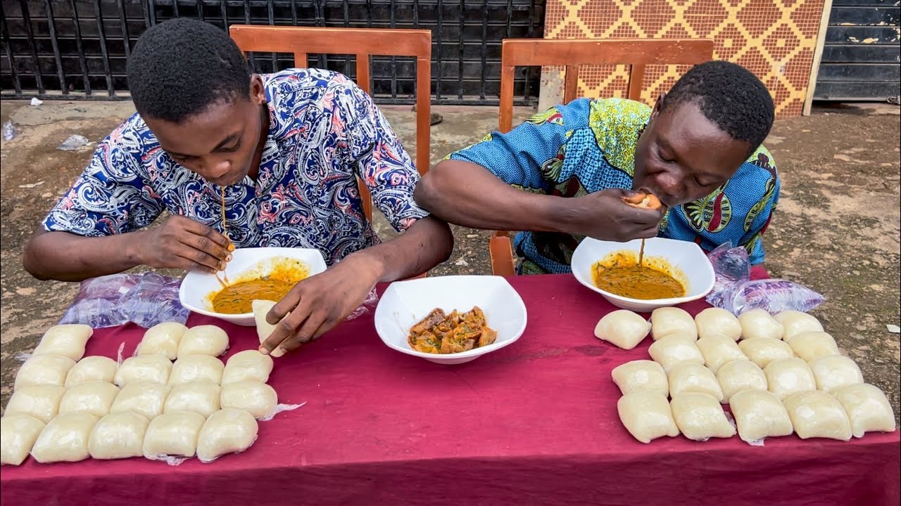 Can they finish 20 wraps of fufu  in 10 minutes - John sco vs OJ - fufu competition
