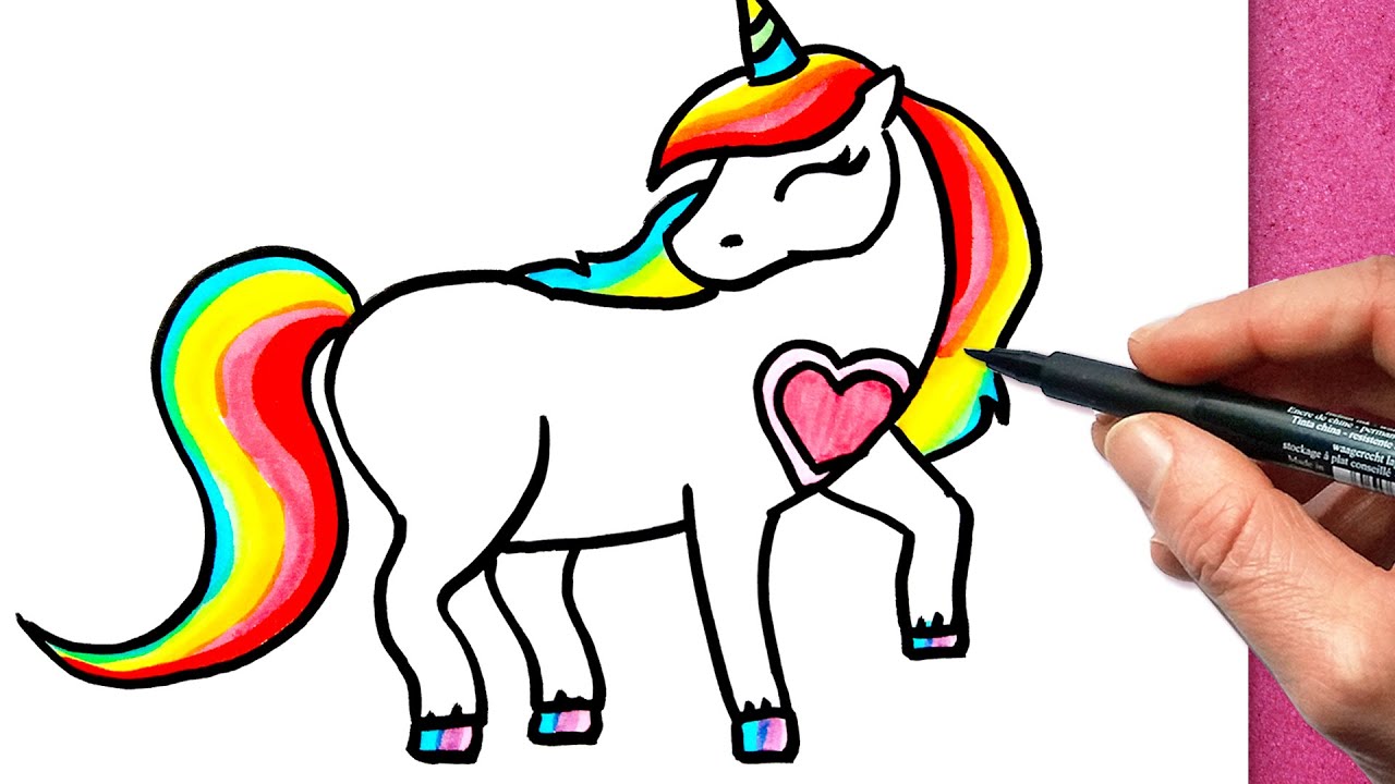 How To Draw A Really Cute UNICORN 🦄 Step By Step Drawing Kawaii
