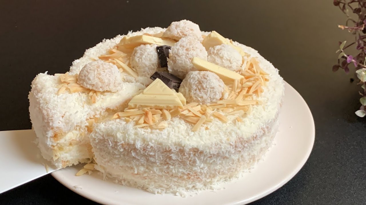 They will disappear in a Minute! Coconut Cake (Raffaello cake)