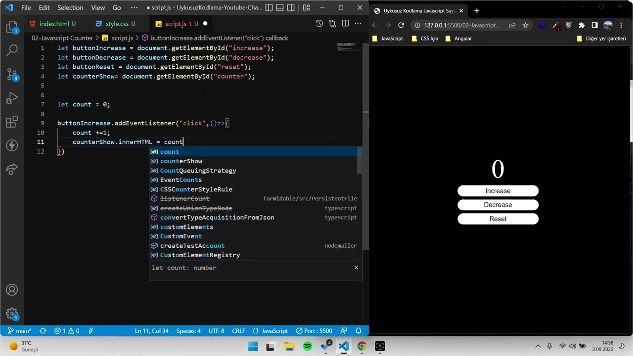 JavaScript Projeleri-Saya&ccedil; Yapımı