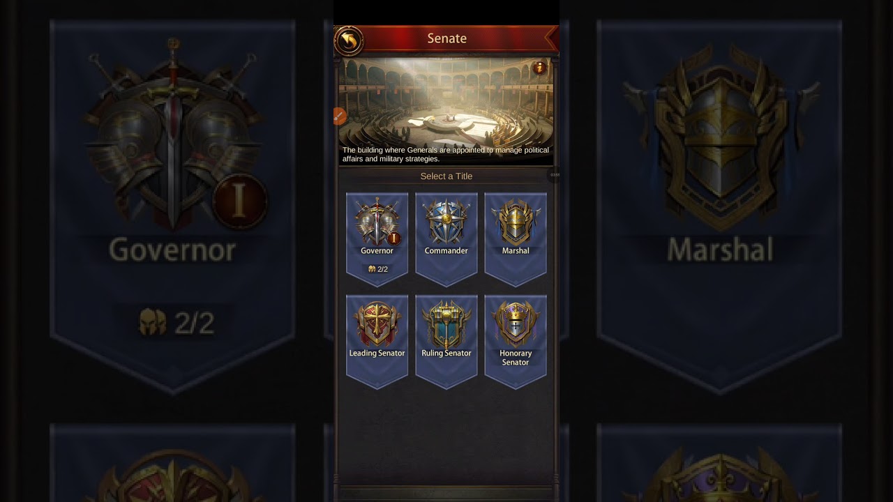 Evony, using the senate for buffs