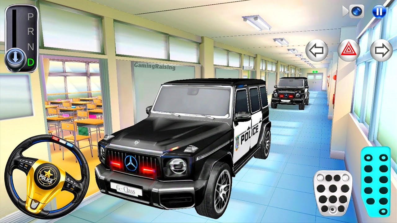 New Police Mercedes Car in School Building - 3D Driving Class - 3D Driving Class Game - Car Game