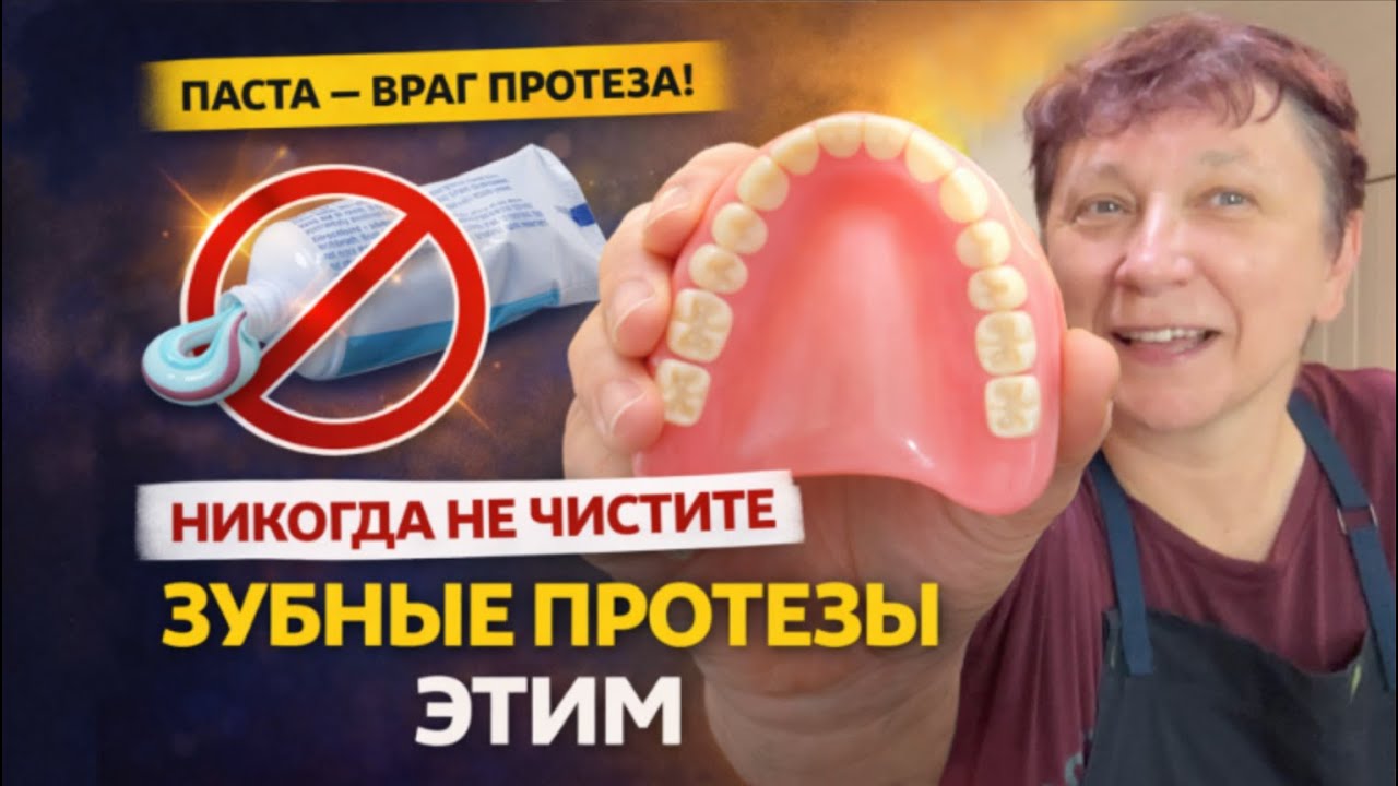 Если чистить неправильно, то ЗУБНЫЕ ПРОТЕЗЫ ДЕФОРМИРУЮТСЯ и налёт липнет быстрее. Сохраните рецепт