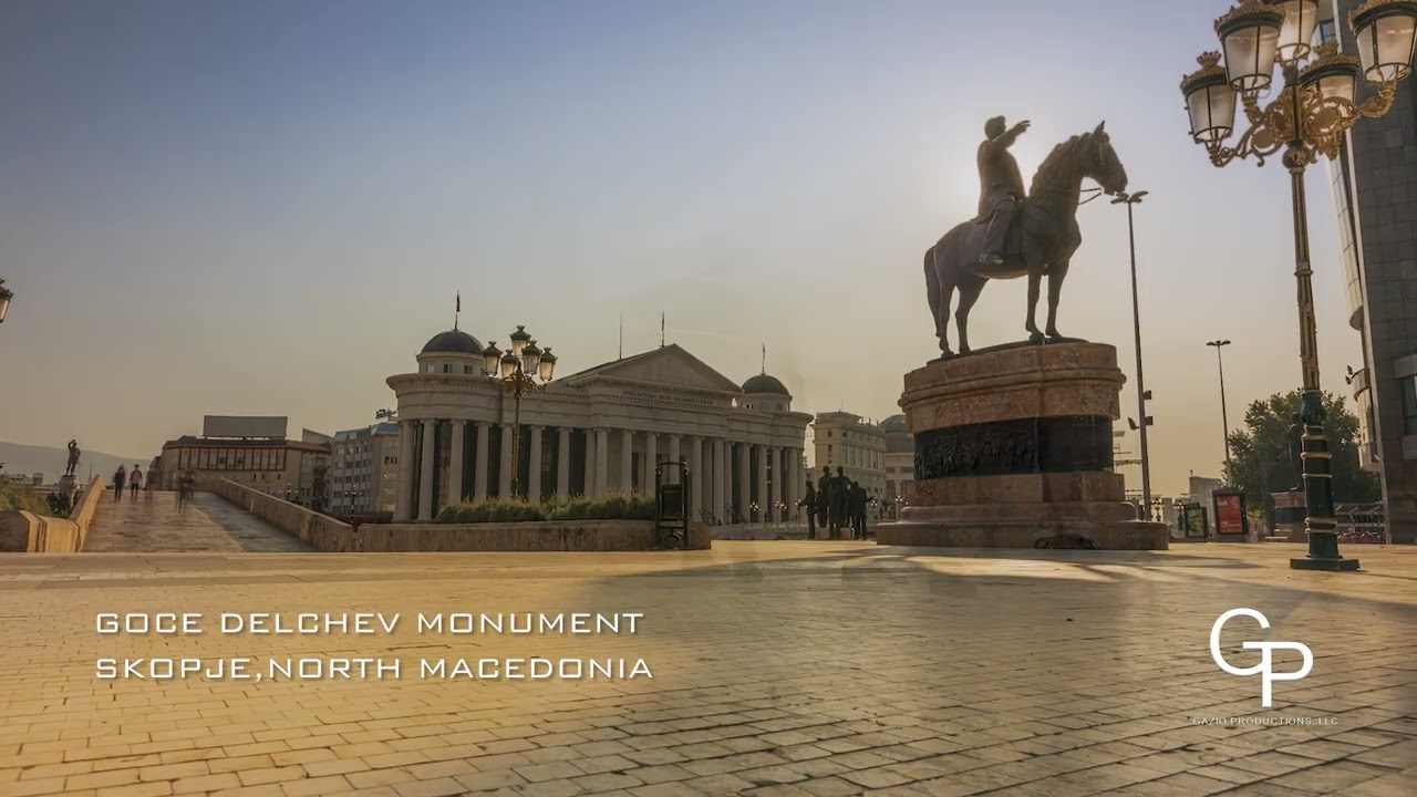 The Goce Delchev Monument in Skopje, North Macedonia