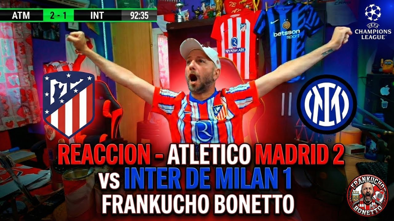 ATLETICO MADRID 2 vs INTER DE MILAN 1 ( GOLES ) - Reacciones de Hinchas - CHAMPIONS LEAGUE