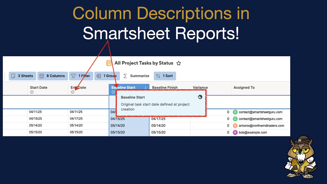 Smartsheet Report Column Descriptions & Viewing Report Source Sheet Details