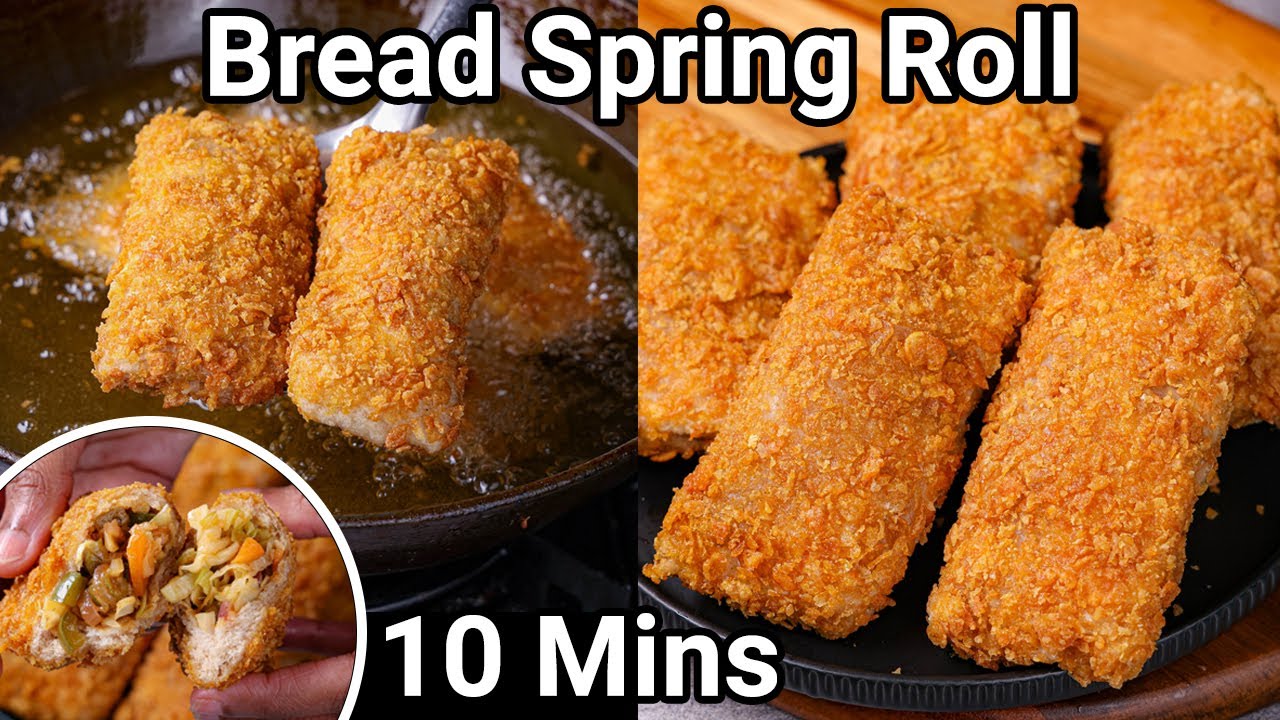 Instant Bread Spring Roll in 10 Mins - Evening Tea time Snack | Veg Spring Roll with Leftover Bread