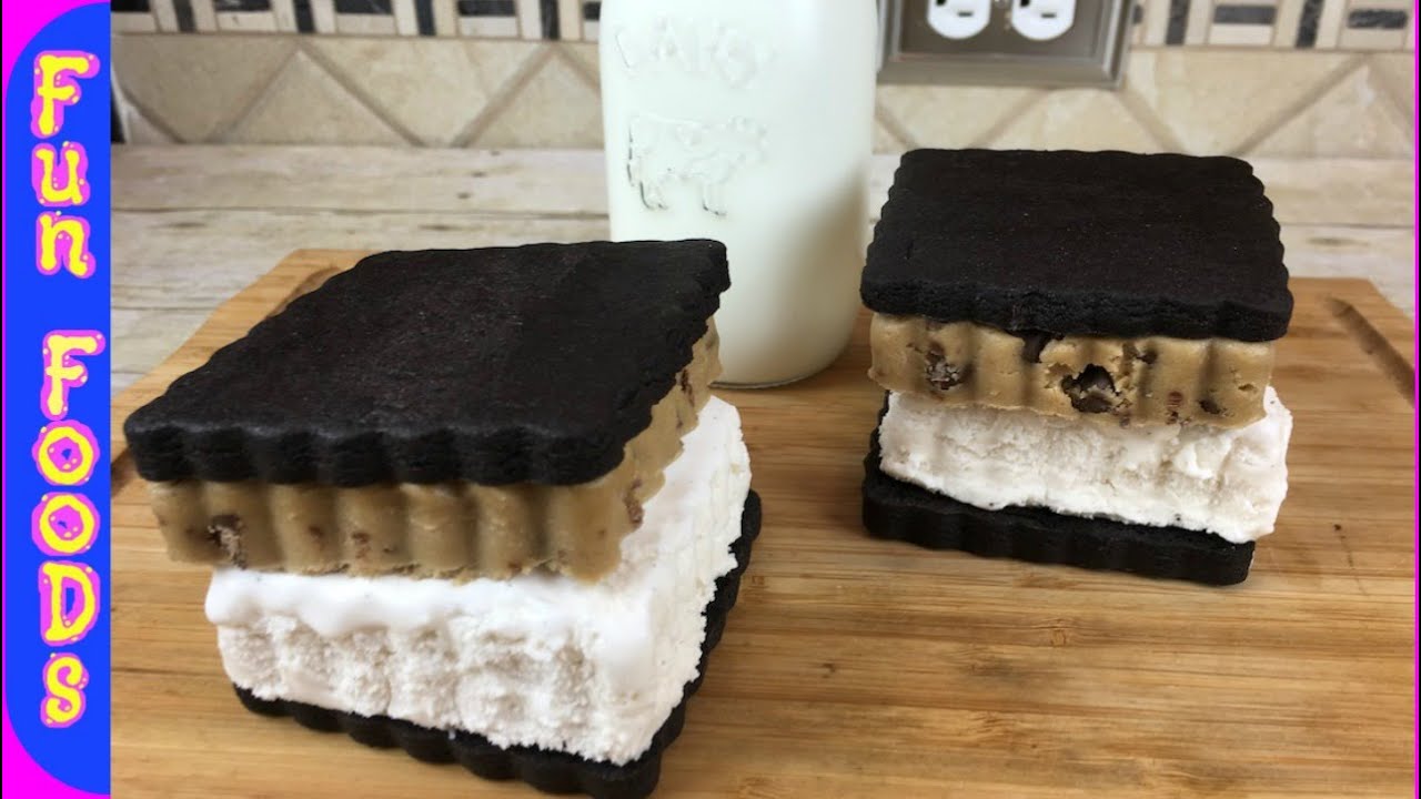 Homemade Ice Cream Sandwich with edible cookie dough