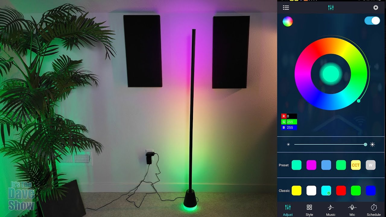 Smart RGB led floor lamp with phone app control