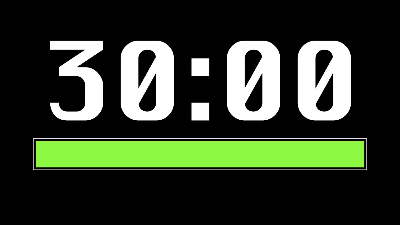 30 Minute Timer [ Progress Bar ] - 4K 60 FPS