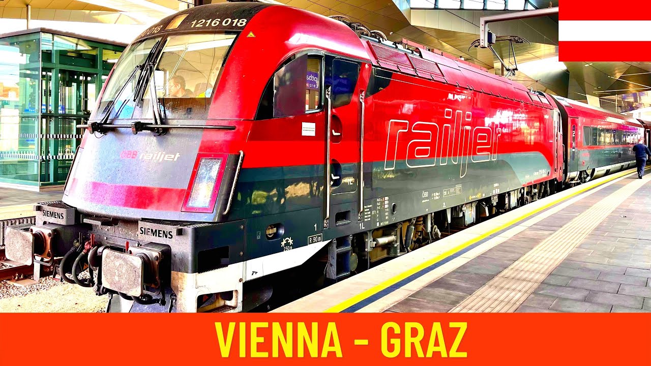 Cab ride Vienna - Graz (Austrian Federal Railways ÖBB) - train drivers view in 4K