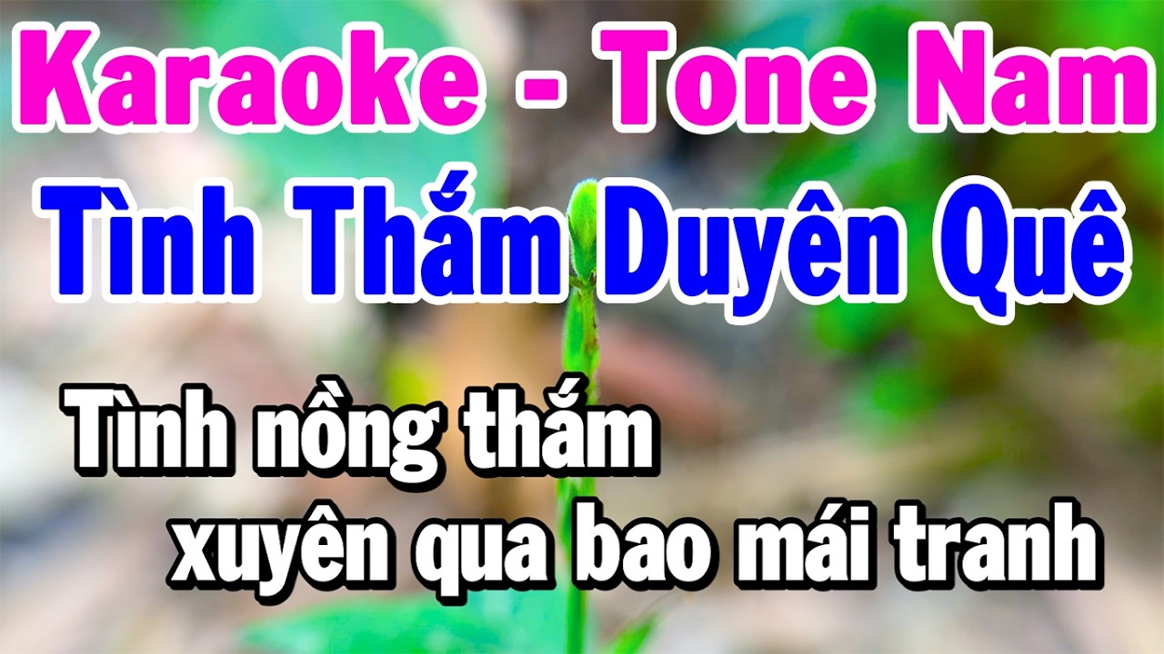 Karaoke Tình Thắm Duyên Quê Tone Nam Cha Cha Dễ Hát | Karaoke Cẩm Thu