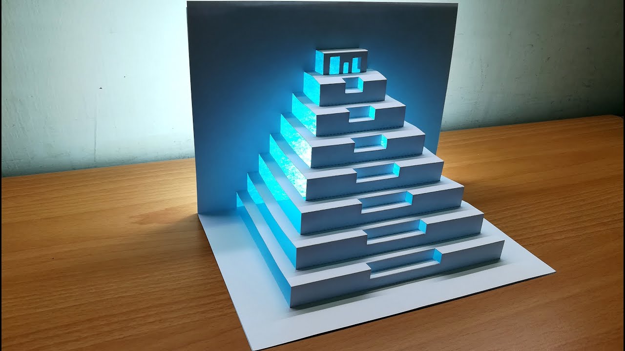 3D Pyramid Card｜Paper Crafts｜Paper Art｜Pop Up Design｜Origami Architecture｜Kirigami Art｜3D金字塔卡片
