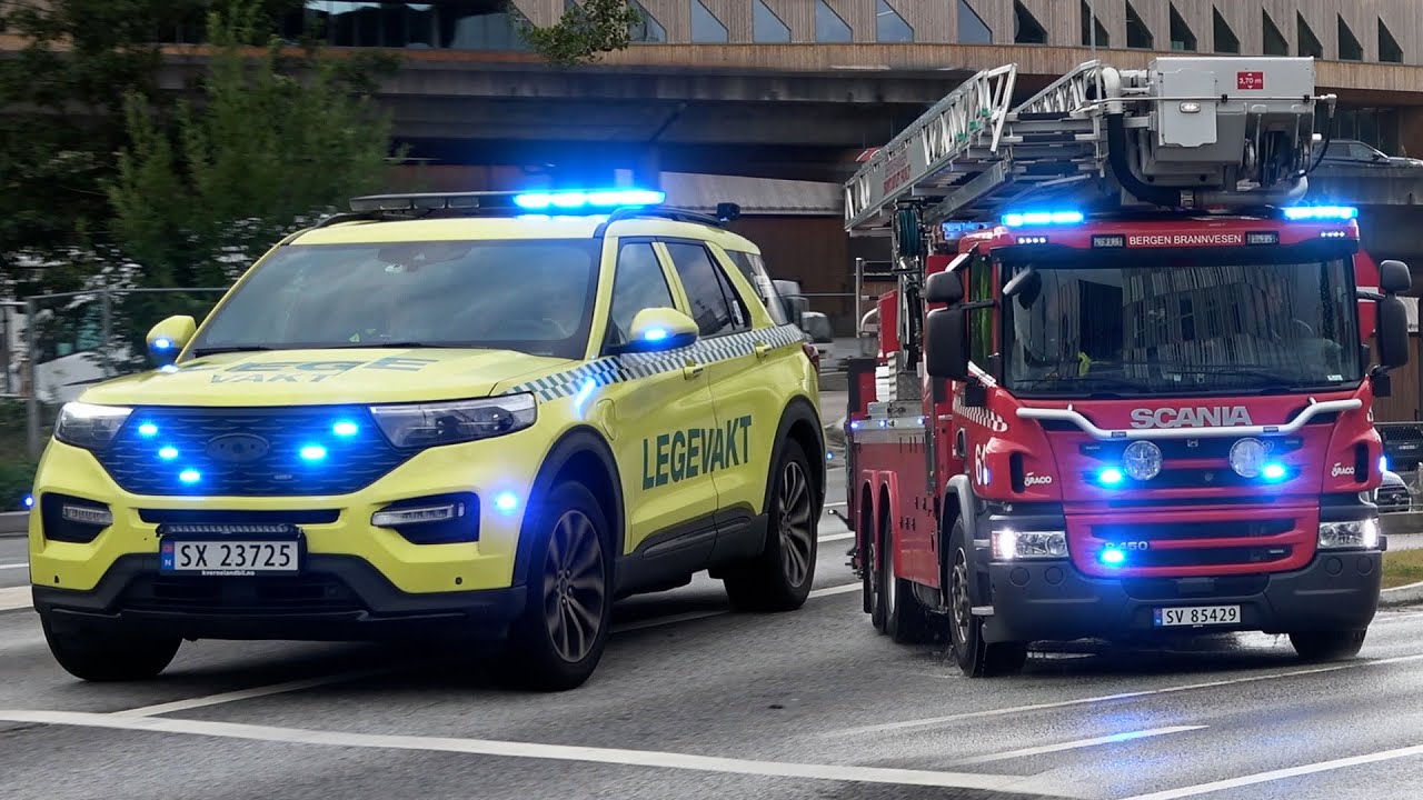 Brannvesen Bergen og Ambulanse [Undervisning] på utrykning i Bergen | Emergency responses in Bergen