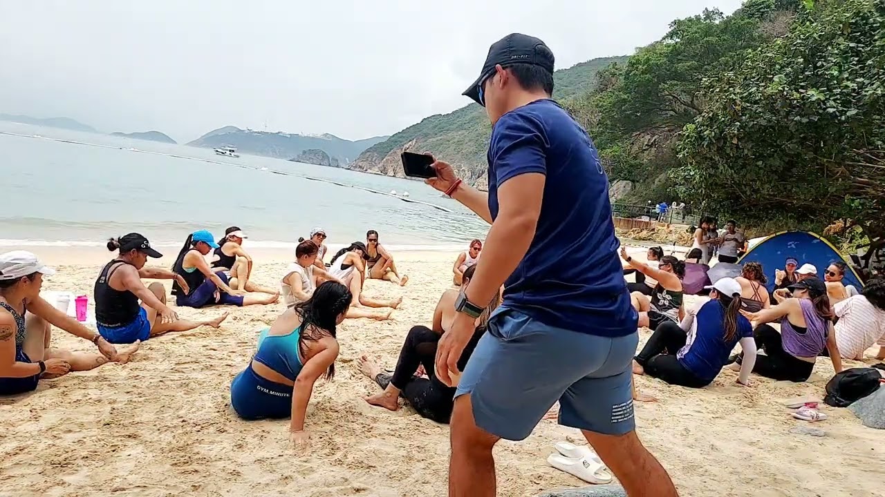Yoga by the beach, Chung Hom kok beach. part2
