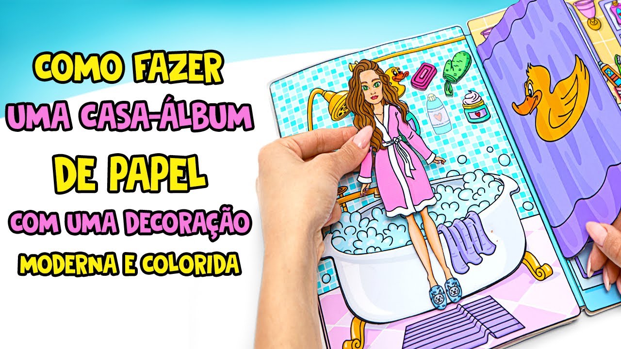 Uma Casa para Bonecas de Papel em um Álbum || ARTESANATO FÁCIL E DIVERTIDO!