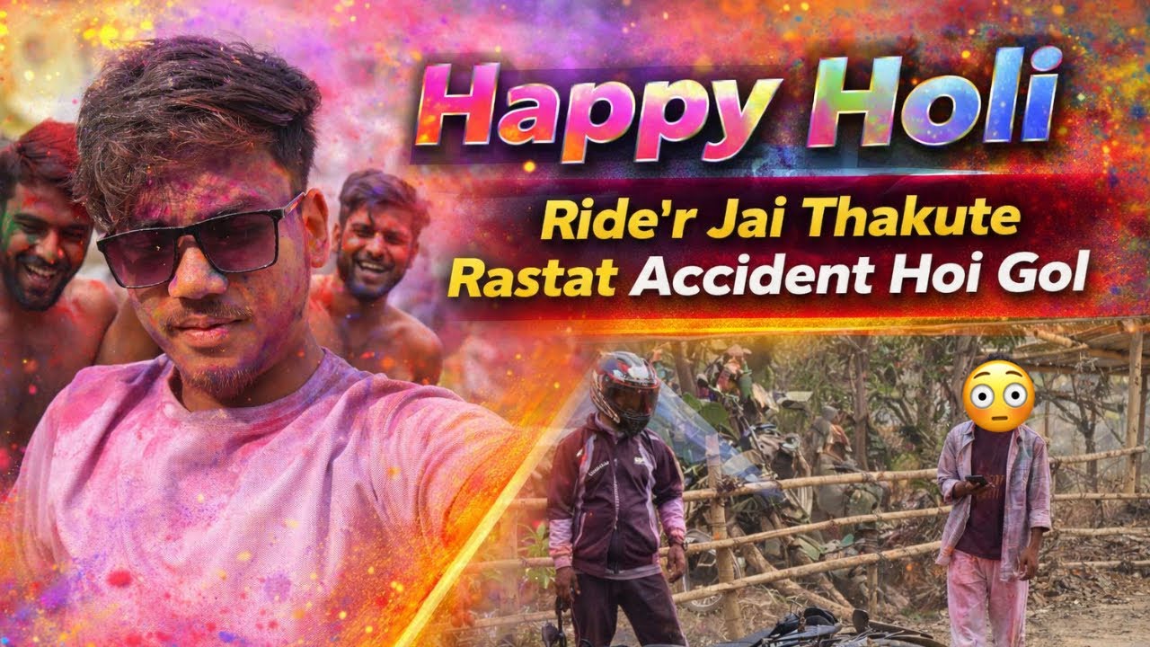 Happy Holi 🫟😍❤️- accident hoi gol rastat // #holi #holispecial 