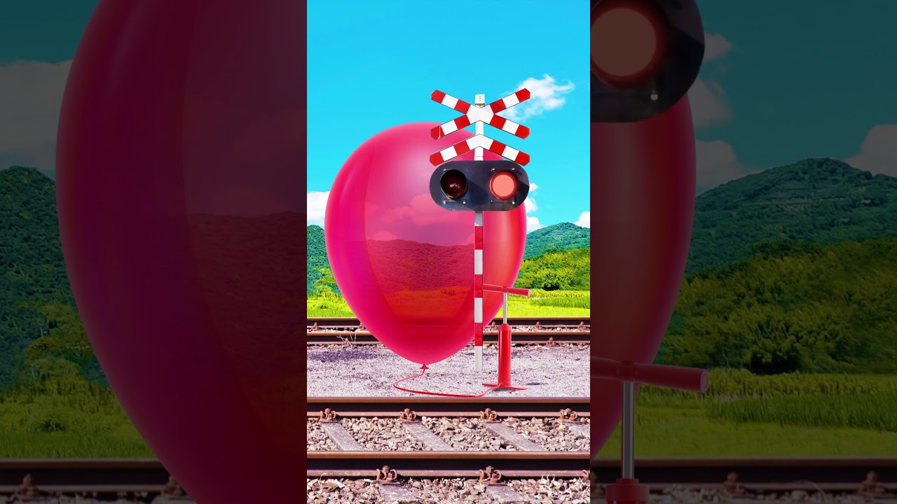 Railroad Crossing Play a Losing If You Fry a Balloon Game #Shorts