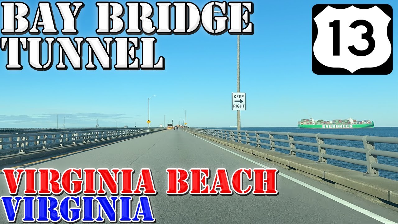 Chesapeake Bay Bridge Tunnel North - Underwater - Virginia Beach - 4K Infrastructure Drive