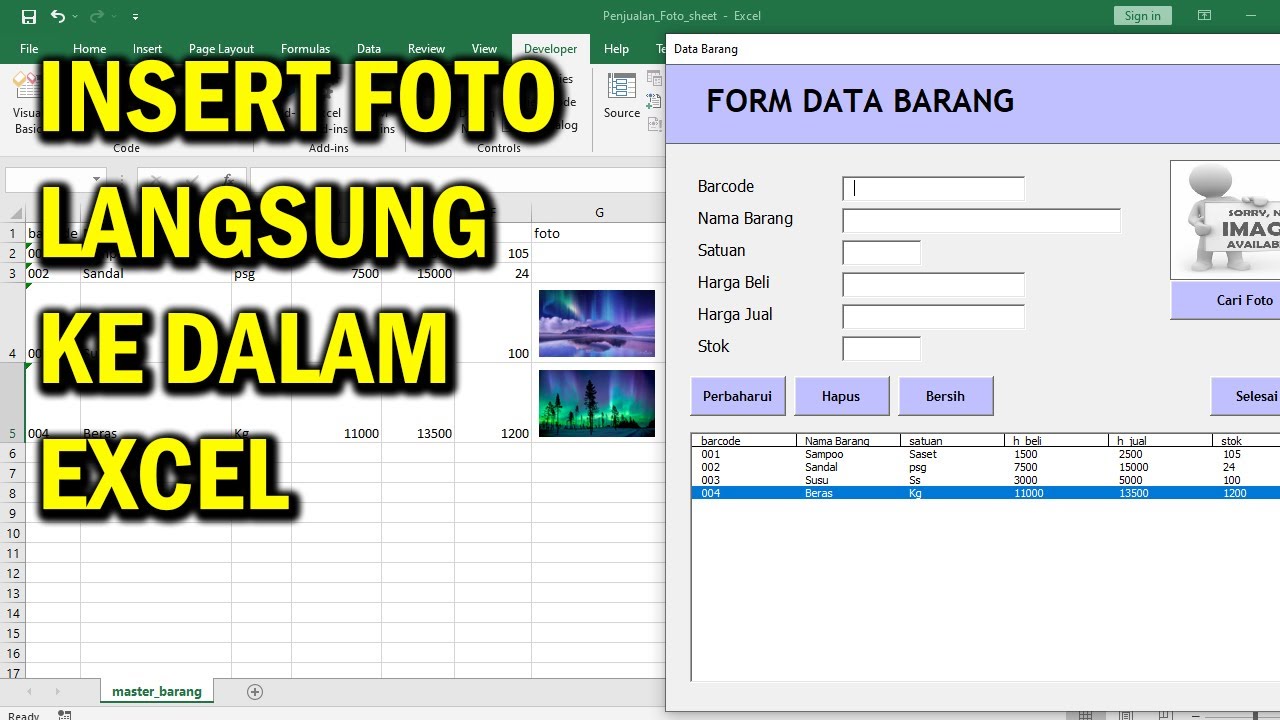 Insert Foto Kedalam Worksheet Excel dengan VBA