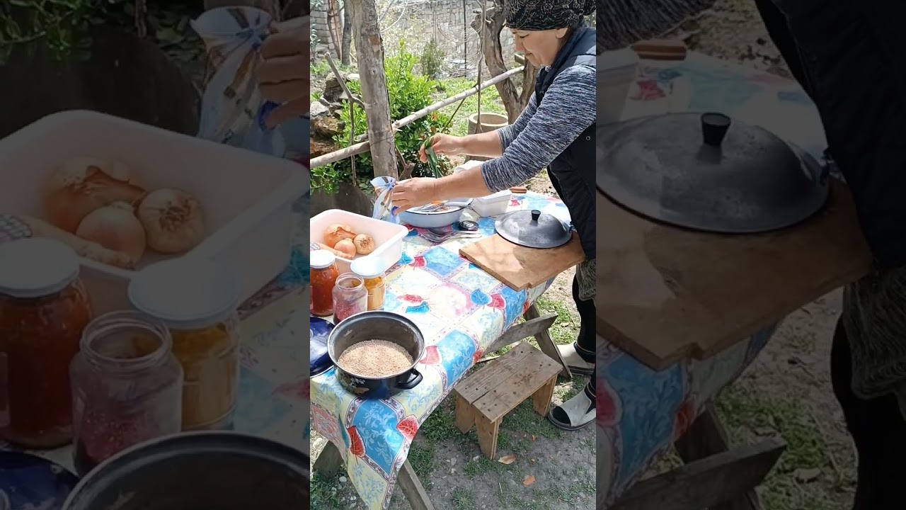 Buğdadan yarma çəkib yemək bişirdik