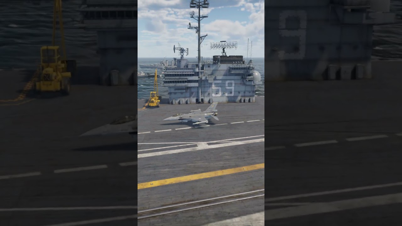 F-16 Fighter Jet Carrier Landing Fail
