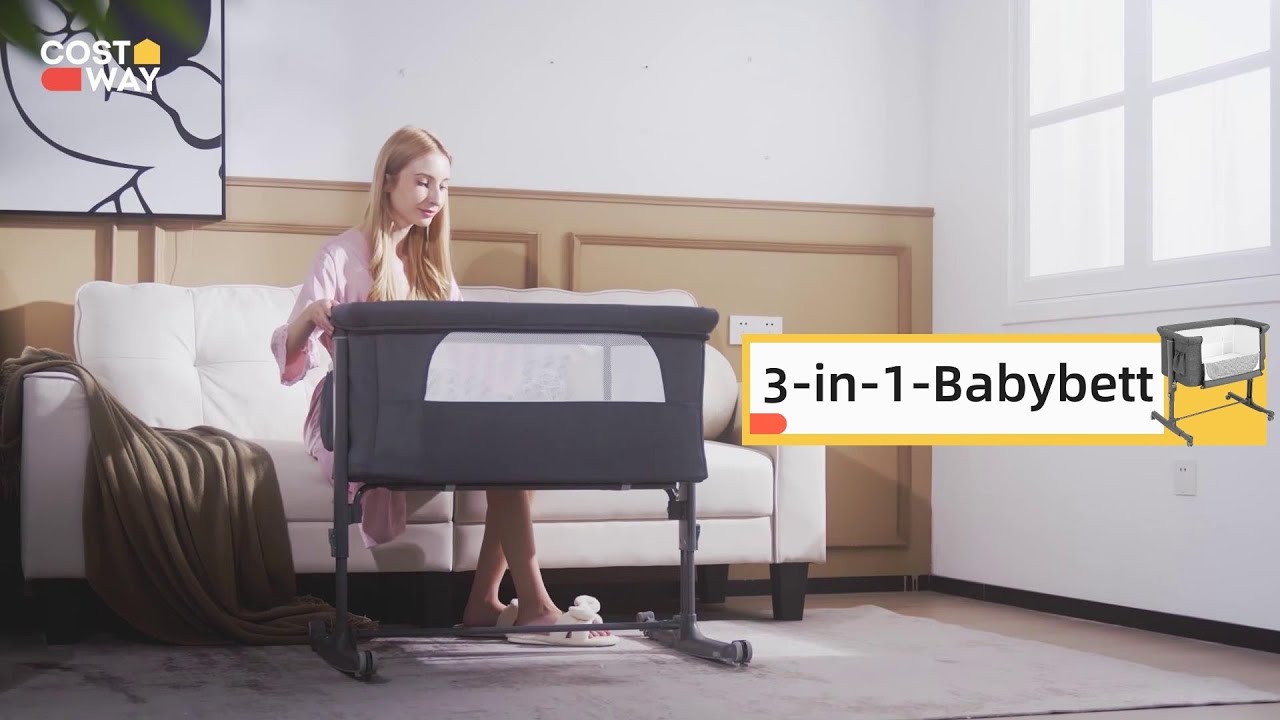 Costway Tragbare 3-in-1-Babybett