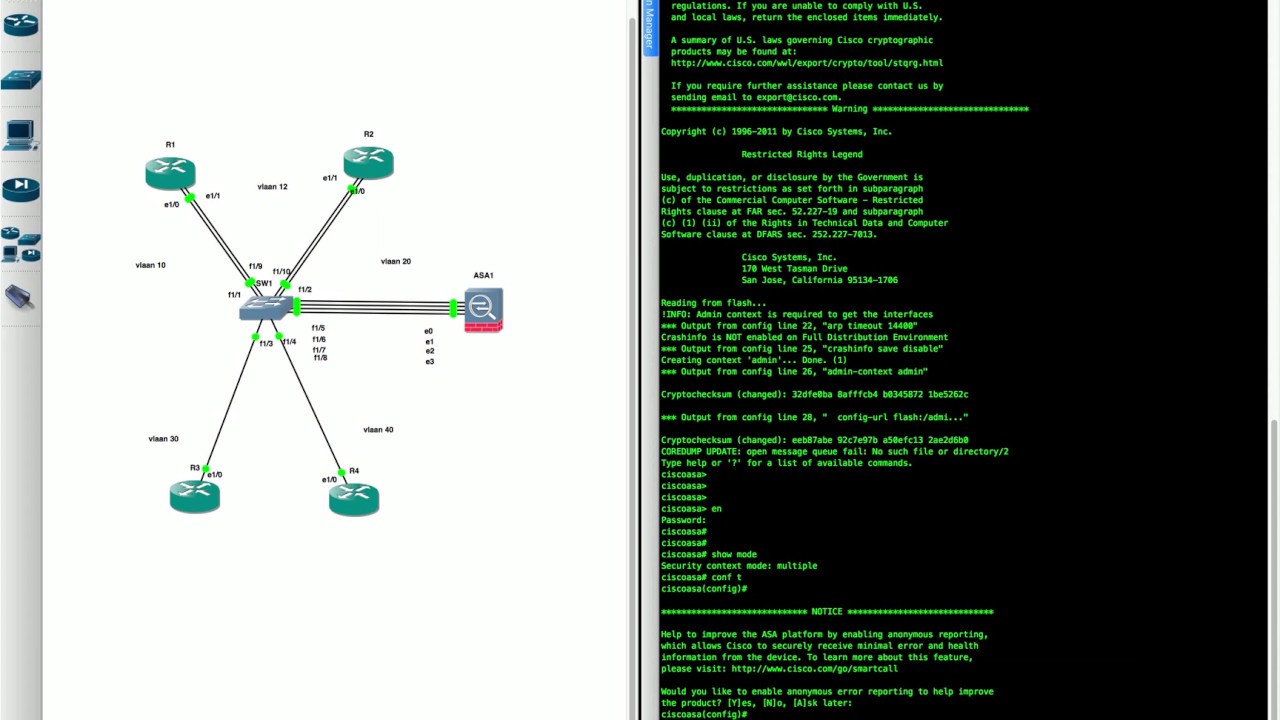 Cisco ASA- Security Context on GNS3