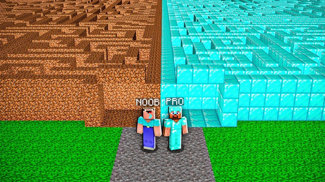 Minecraft NOOB vs PRO: SECRET MAZE CHALLENGE! DIRT VS DIAMOND! 100% TROLLING IN VILLAGE ENTRANCE
