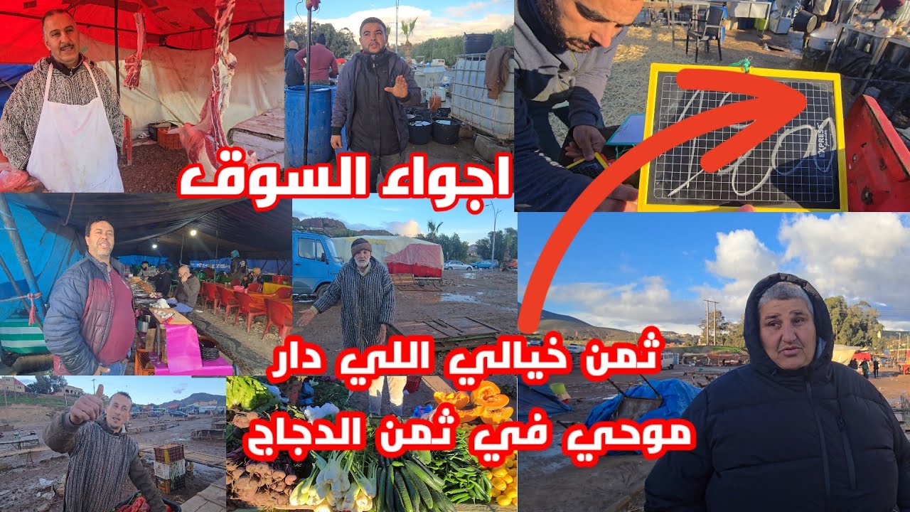 بعد امطار الخير موحي ويونس اليوم دارو ثمن خيالي في الدجاج شوفو أجواء سوق أزغنغان
