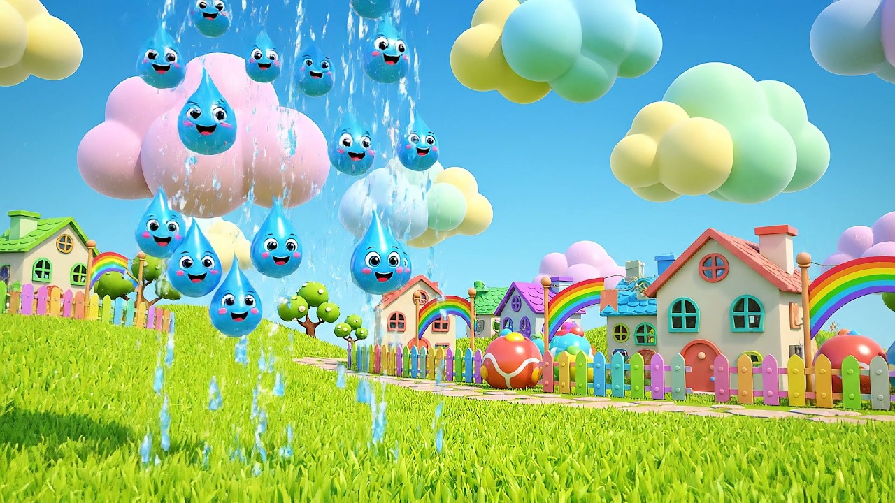 Tiny Raindrop Goes Plip Plop Plip | Sensory Water Song & Nature Rhymes for Kids