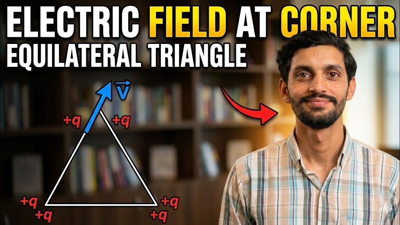 #Electric field at corner of equilateral triangle 