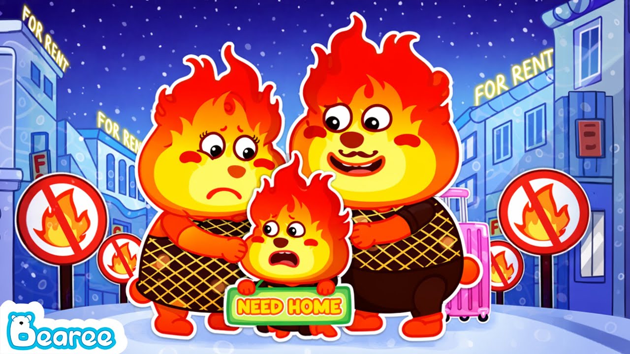 Fire Family’s New Life in Water City Is Not Easy | Kindness Stories for Kids | Bearee Bear Cartoon