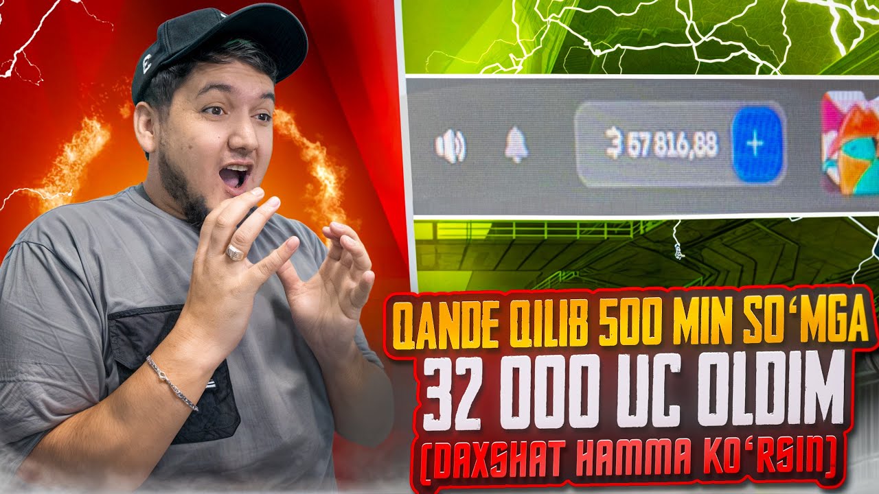 500 MIN SO'MGA 32 000 UC OLISHDI O'RGATAMAN { QANDE QILIB....? } 😱 #pubgmobile
