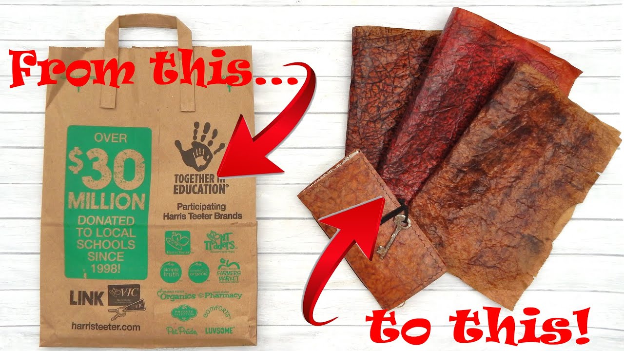 How To Make FAUX LEATHER from a PAPER BAG! Step by Step EASY TUTORIAL! Recycle and Make DIY LEATHER!