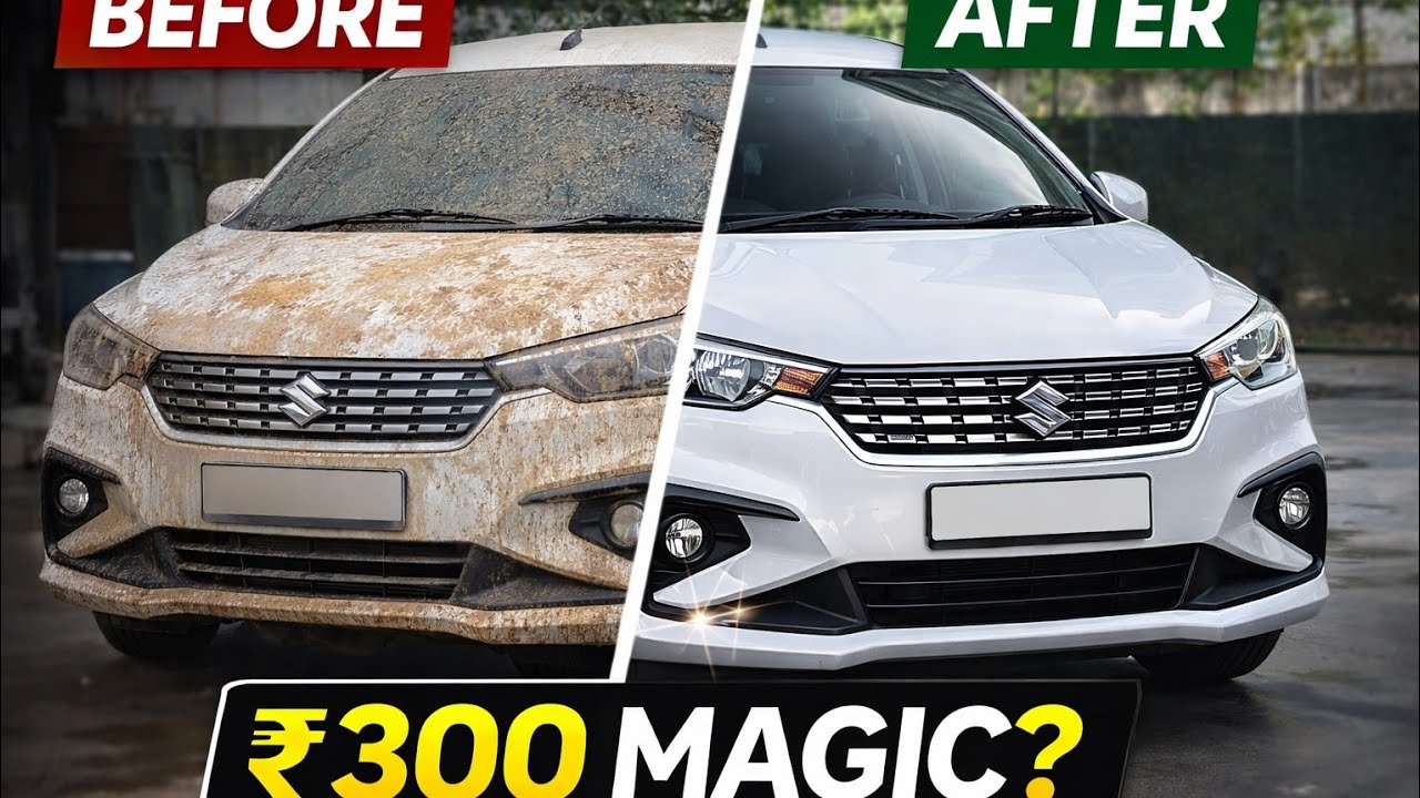 ₹300 Me Complete Car Wash 🚿 | Deep Cleaning & Mirror Shine Transformation