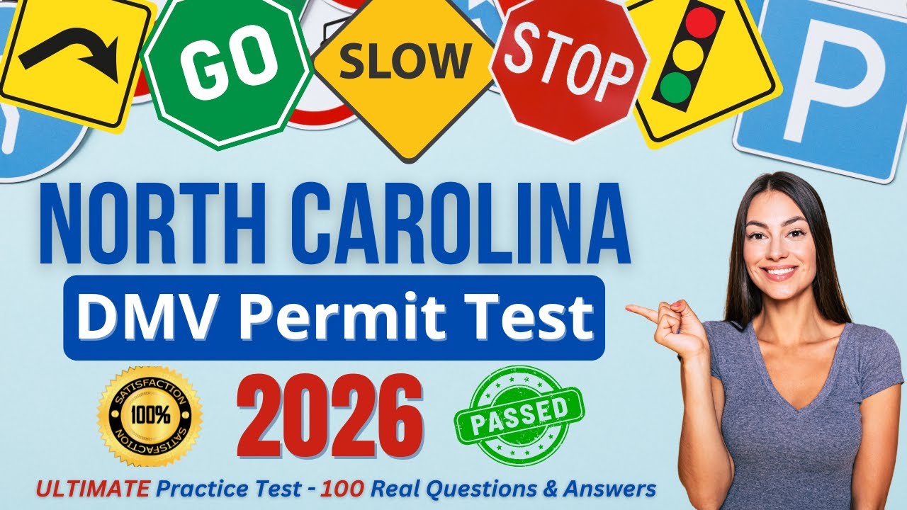 Ultimate North Carolina DMV Permit Practice Test 2026 | 100 Real NC Questions & Answers Study Guide