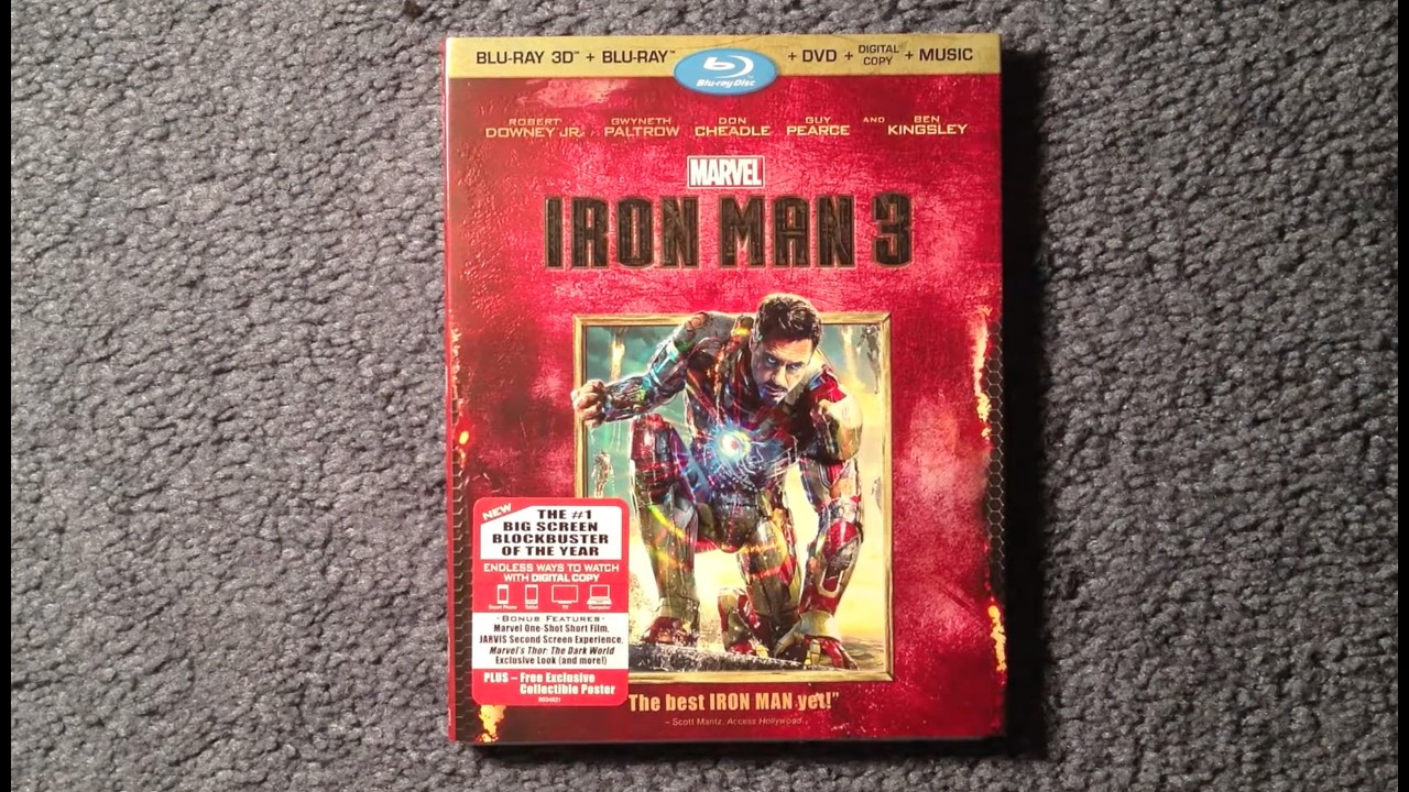 Unboxing Iron Man 3 Blu-Ray 3D/Blu-Ray/DVD/Digital Copy/Music